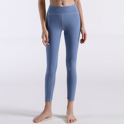 Autumn And Winter New Style Chinlon Yoga Pants Women's High-waisted Multi-pockets Punching Running Fitness Quick-Dry Sports Nint