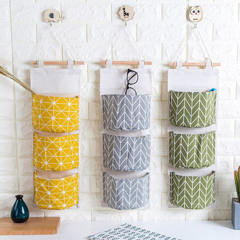 Cotton Linen Waterproof Hanging Storage Bag