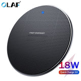 Olaf 18W Qi Wireless Charger Receiver for iPhone Xs Max X 8 Plus Fast Charging Pad for Samsung Note 9 S10 Plus chargeur sans fil