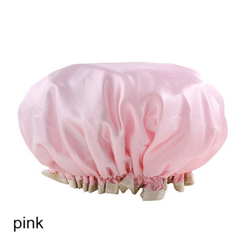 1pcs Lovely Thick Women Shower Satin Hats - Waterproof