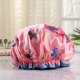 1pcs Lovely Thick Women Shower Satin Hats - Waterproof