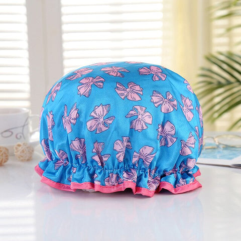 1pcs Lovely Thick Women Shower Satin Hats - Waterproof