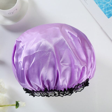 1pcs Lovely Thick Women Shower Satin Hats - Waterproof