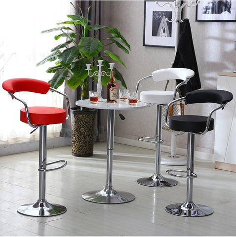 JEOBEST 2pcs/pair Adjustable Gas Lift Bar Stools Modern PU Leather Hollow Backrest chair New Arrival HWC