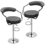 JEOBEST 2pcs/pair Adjustable Gas Lift Bar Stools Modern PU Leather Hollow Backrest chair New Arrival HWC